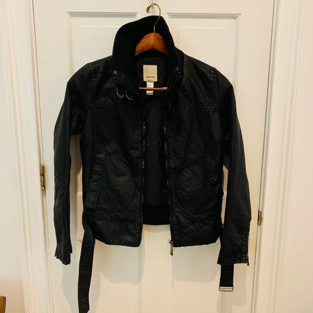 DIESEL Bomber Jacket Charcoal Black Size Large